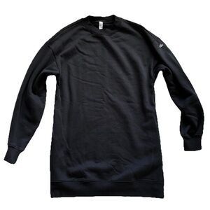 ALO YOGA CITYSCAPE Black Crewneck Sweatshirt Dress Size Small Modern Comfy